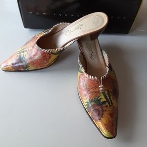 Icon Shoes- Jeon Leather Van Gogh Mules Size 8